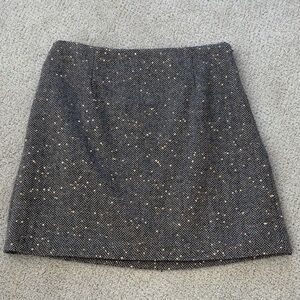 LOFT Black and Gold Tweed Pencil Skirt